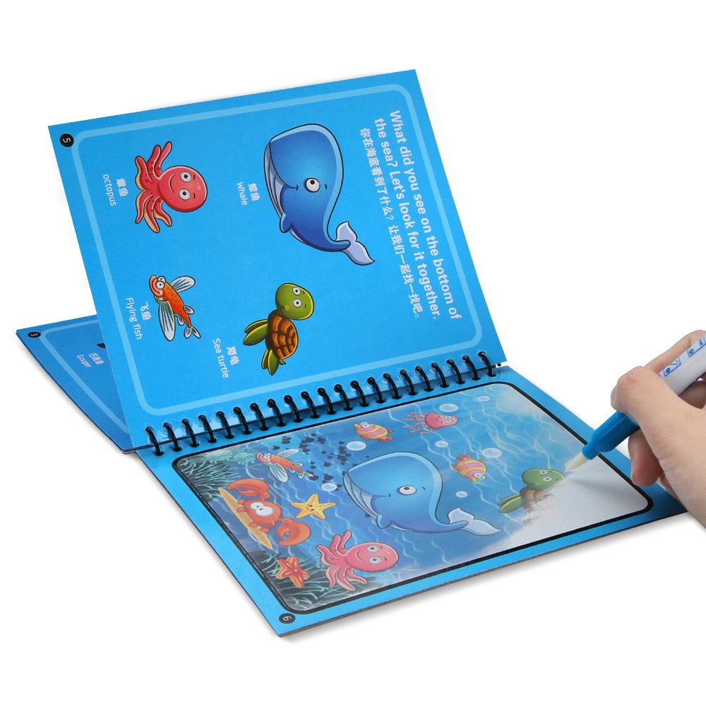 Magic Water Drawing Coloring Book